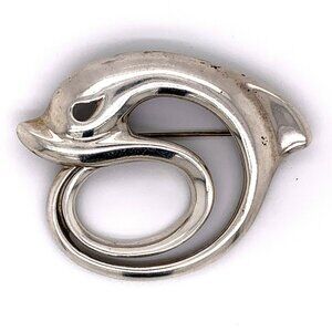 Designer Sterling Silver Dolphin Brooch Pin! 244‎